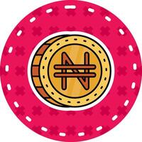 Namecoin línea lleno pegatina icono vector