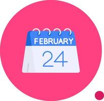 24th of February Long Circle Icon vector