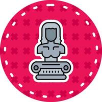 Sculputure Line Filled Sticker Icon vector