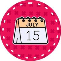 15th of July Line Filled Sticker Icon vector