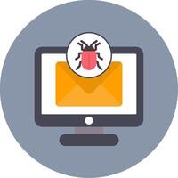 Debug Flat Circle Icon vector