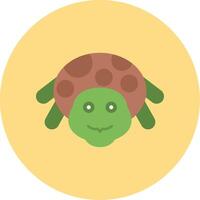 Tortuga plano circulo icono vector