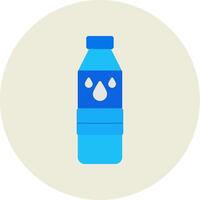 Water Bottle Flat Circle Icon vector