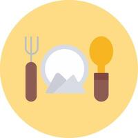 Cutlery Flat Circle Icon vector