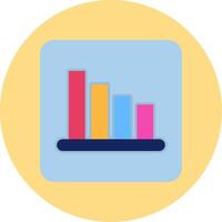 Bar Chart Flat Circle Icon vector