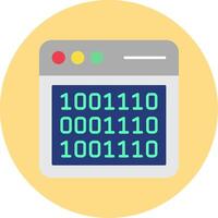 Binary Code Flat Circle Icon vector