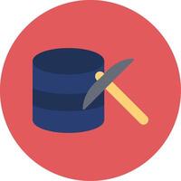 Data Mining Flat Circle Icon vector