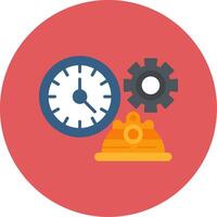 Working Hours Flat Circle Icon vector