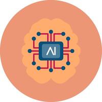 Artificial Intelligence Flat Circle Icon vector