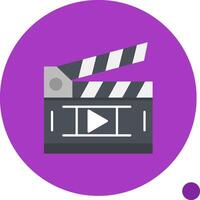 Movie Long Circle Icon vector