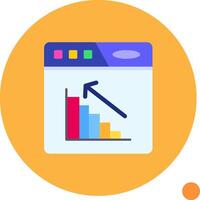 Bar chart Long Circle Icon vector