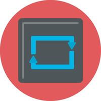 Rectangular Arrow Flat Circle Icon vector