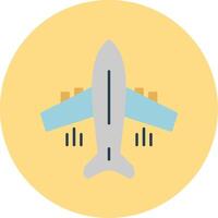 Flying Airplane Flat Circle Icon vector