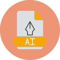 Ai Flat Circle Icon vector