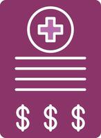 Medical Bill Glyph Two Colour Icon vector