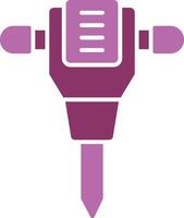 Jack Hammer Glyph Two Colour Icon vector