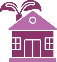 Eco House Glyph Two Colour Icon vector