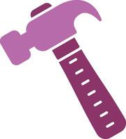 Hammer Glyph Two Colour Icon vector