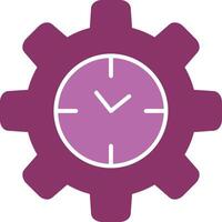 Efficient Time Glyph Two Colour Icon vector