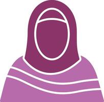 musulmán mujer glifo dos color icono vector