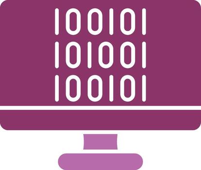 Binary Code Glyph Two Colour Icon vector