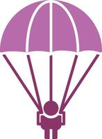 Parachuting Glyph Two Colour Icon vector