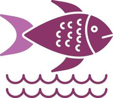 Fish Glyph Two Colour Icon vector