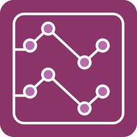 Line Chart Glyph Two Colour Icon vector