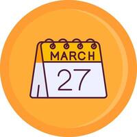 27th of March Line Filled Icon vector