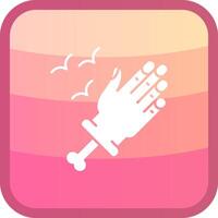Hand Glyph Squre Colored Icon vector