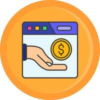 Online donation Line Filled Icon vector