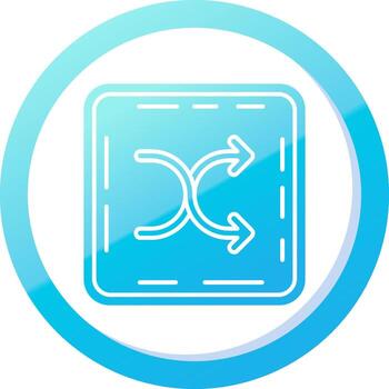 Shuffle Solid Blue Gradient Icon vector