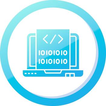 código sólido azul degradado icono vector