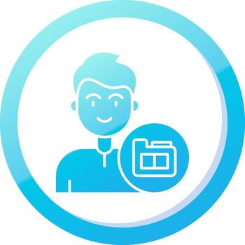 carpeta sólido azul degradado icono vector
