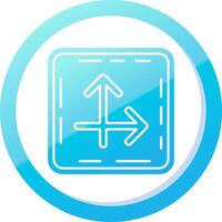 Intersect Solid Blue Gradient Icon vector