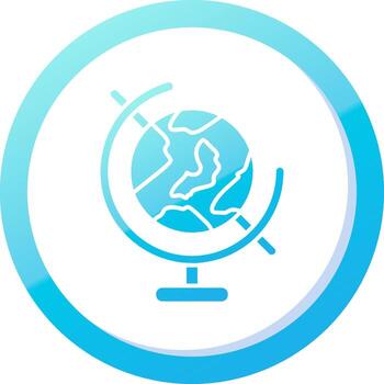 Globe Solid Blue Gradient Icon vector