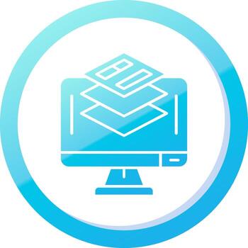 Layer Solid Blue Gradient Icon vector