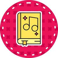 Music Line Filled Sticker Icon vector