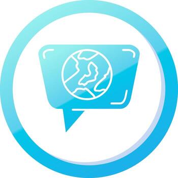 Globe Solid Blue Gradient Icon vector