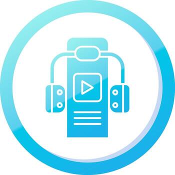Audio guide Solid Blue Gradient Icon vector