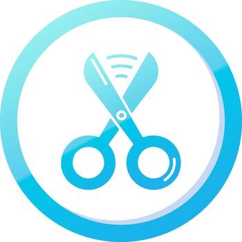 Scissors Solid Blue Gradient Icon vector