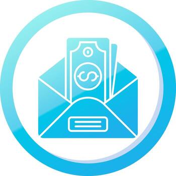 Envelope Solid Blue Gradient Icon vector