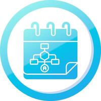 Calender Solid Blue Gradient Icon vector