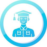 Student Solid Blue Gradient Icon vector