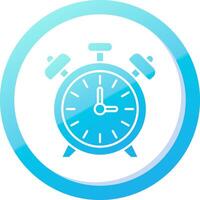 Alarm clock Solid Blue Gradient Icon vector