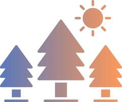 Pine Trees Gradient Icon vector