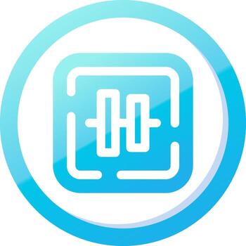 Vertical alignment Solid Blue Gradient Icon vector
