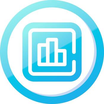 Statistics Solid Blue Gradient Icon vector