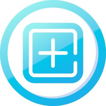 Add Solid Blue Gradient Icon vector