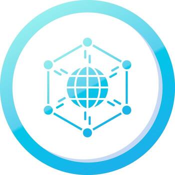 Network Solid Blue Gradient Icon vector
